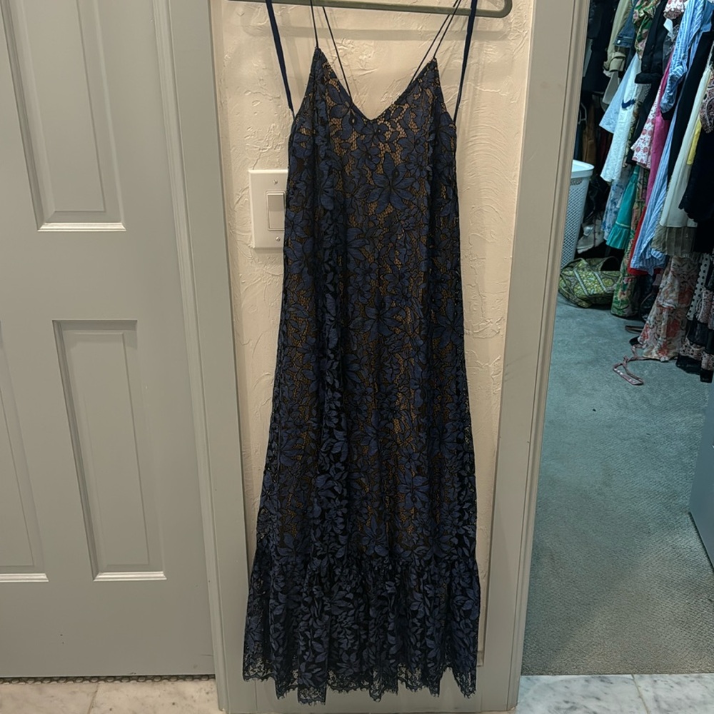 Black and blue maxi dress